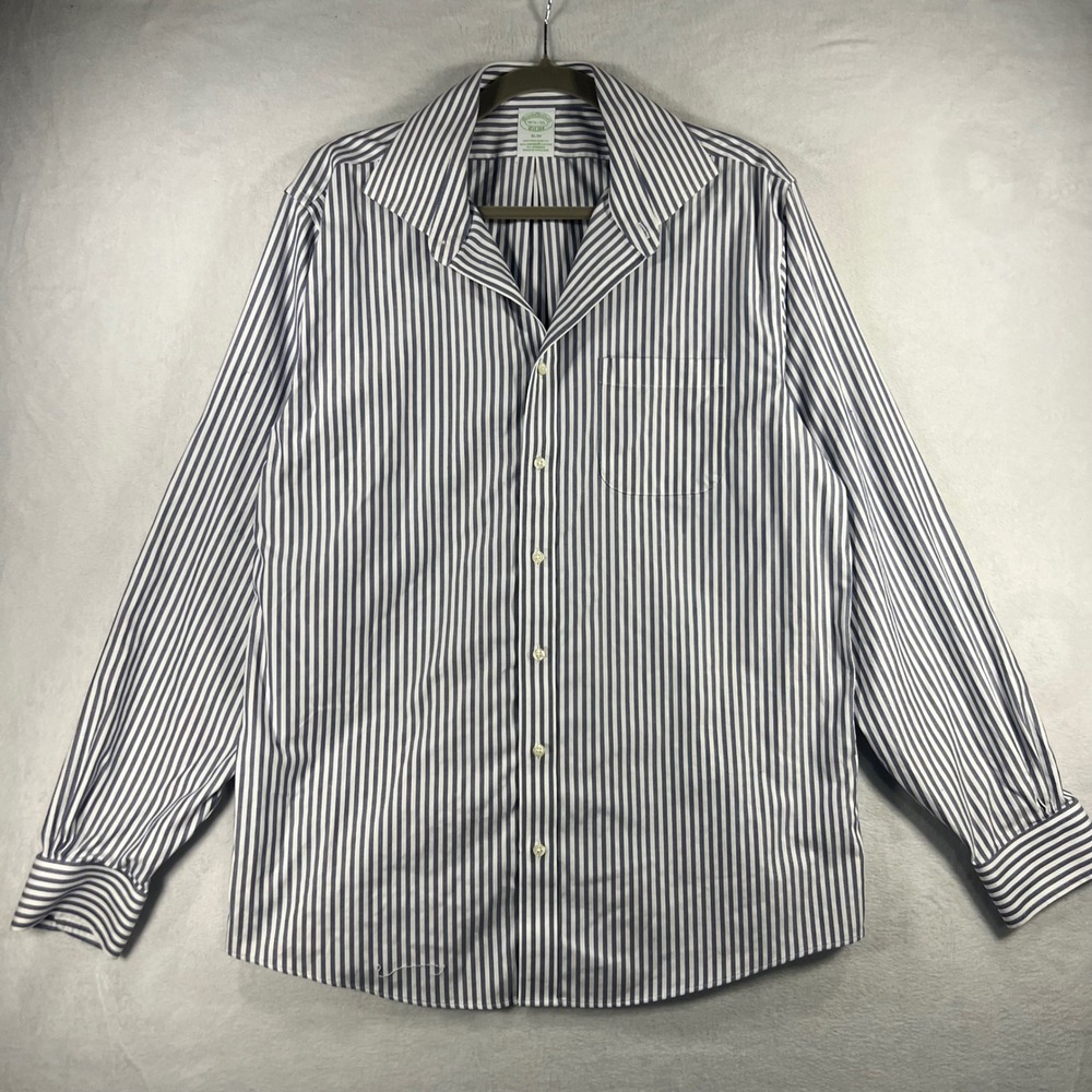 Brooks Brothers Slim Supima Cotton Non Iron Button Down Shirt Mens 16.5-35